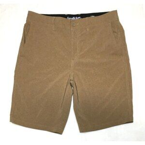 Goodfellow Shorts Tan Performance Hybrid Inner Drawstring Tag 33 FIT 34 x 10